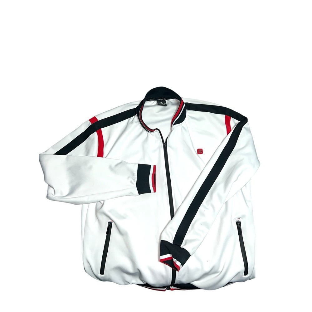 Jian Wang Track Jacket White Red Black isee Sport See Pics Men's Size XXL‎